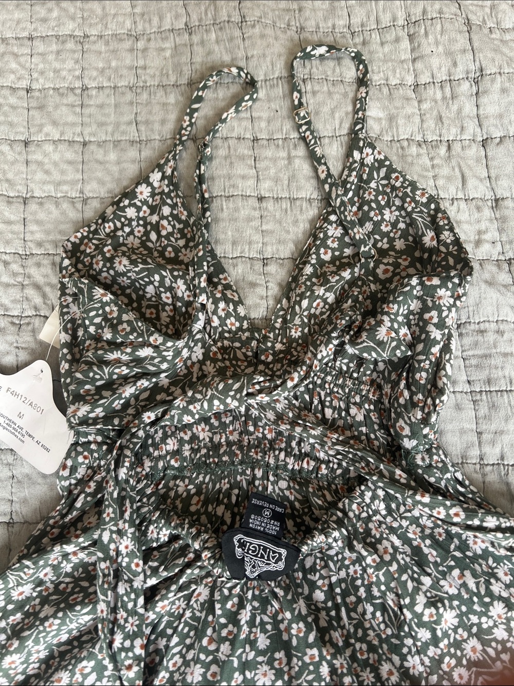 Angie Soft Green Floral Sundress - Picture 2 of 3